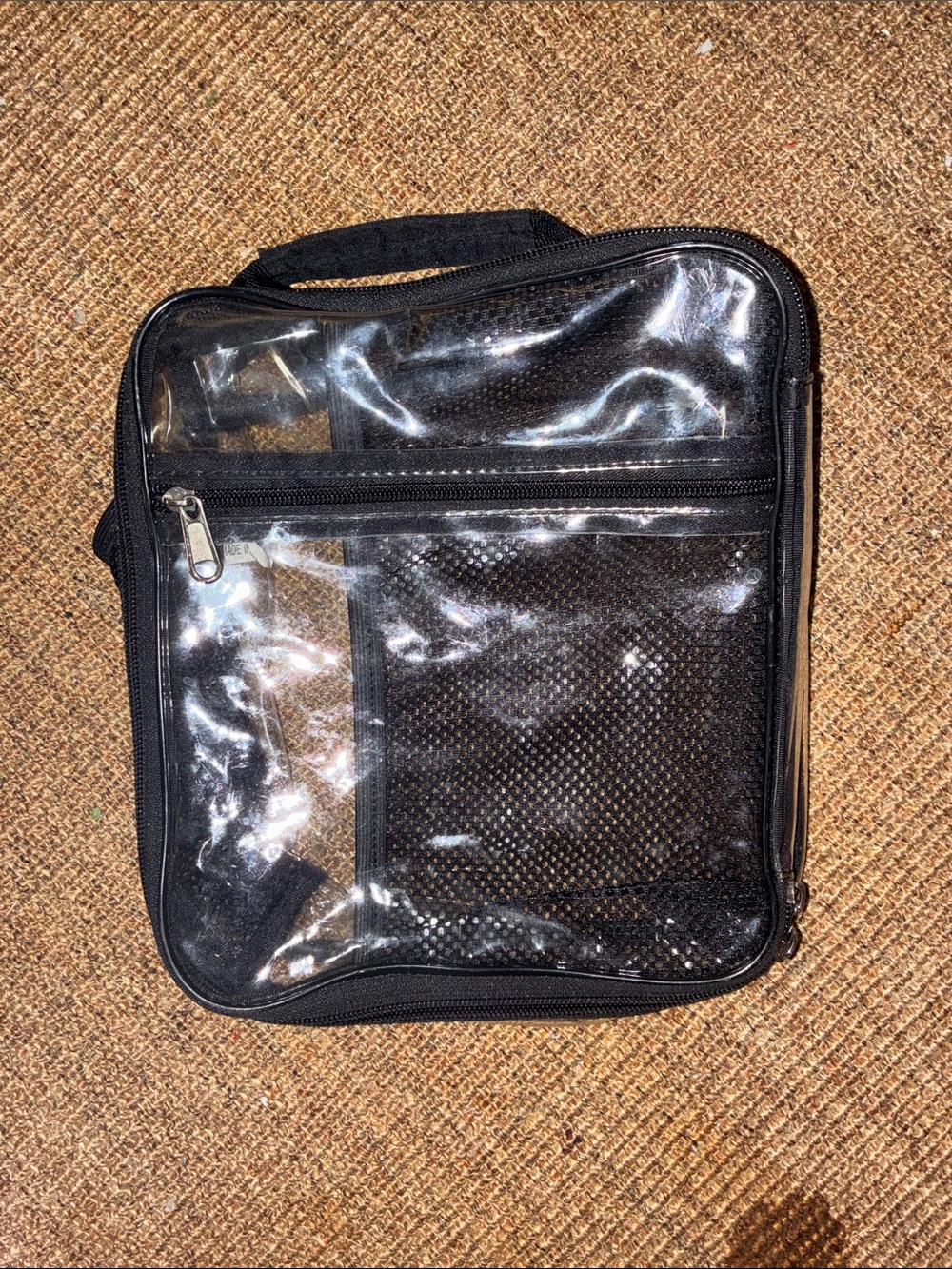 Clear Black Mesh Organizer Bag for Men